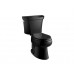 KOHLER K-3988-7 Wellworth Two-Piece Elongated Dual-Flush Toilet with Class Five Flush System and Left-Hand Trip Lever  Black - B00CJW3I3S